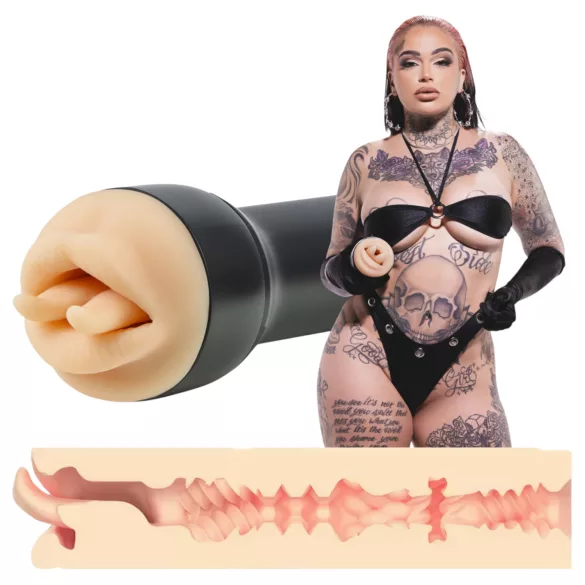 Kiiroo Feel Leigh Raven - vagină artificială cu limbă tăiată (natural)