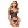 Zôf Jade - corset transparent cu portjartiere și tanga (negru) - L/XL
