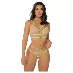   Zôf Rosie - set de sutien cu bretele neon și tanga (culoarea pielii/verde)