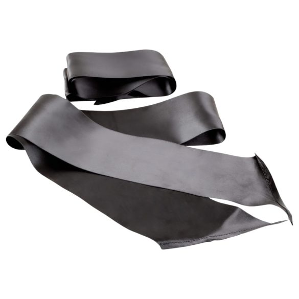 S&M - set eșarfă bondage mătăsoasă - negru (2 piese)