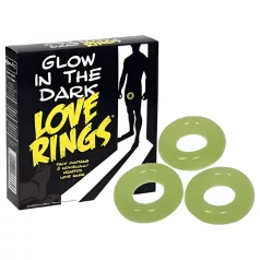   Love Rings - set de inele pentru penis fosforescente (3 piese)