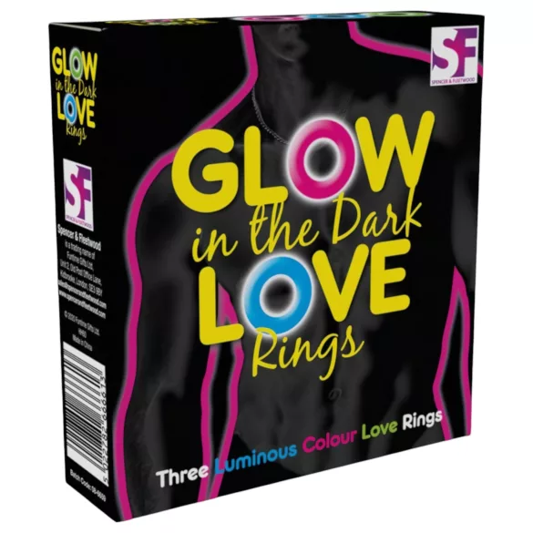 Love Rings - set de inele pentru penis fosforescente (3 bucăți)