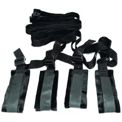 S&M - set bondage pentru pat - curele imobilizare - negru