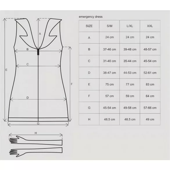 Obsessive - costum asistentă sexy - set complet - alb (S/M)