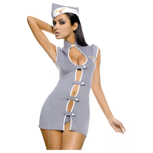 Obsessive - costum stewardesă sexy - gri