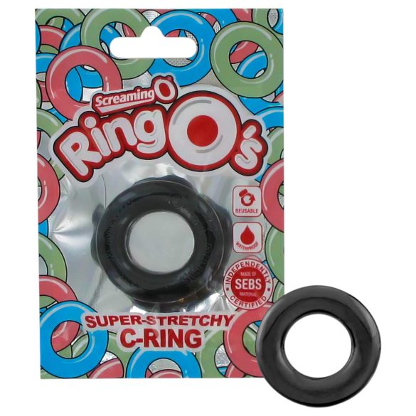 Screaming O - inel din silicon (negru)