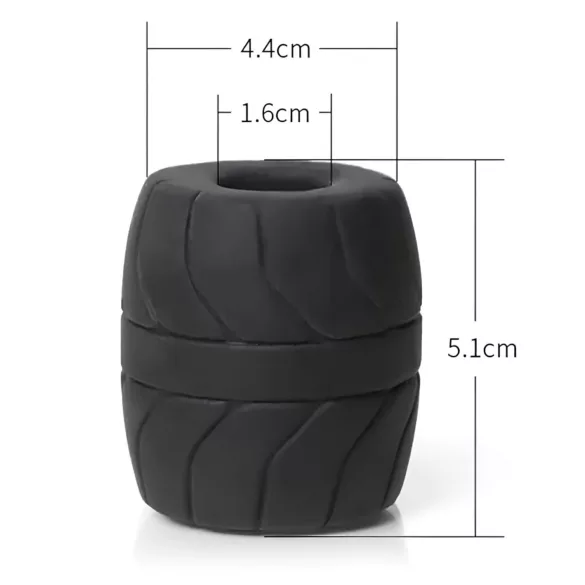 Perfect Fit - Inel și întinzător pentru testicule SilaSkin (negru)
