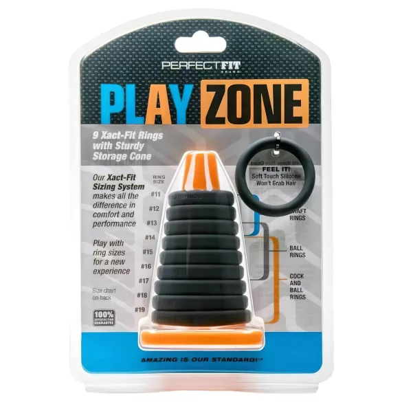 Perfect Fit - Play Zone - set de inele și întinzător pentru penis (9 piese)