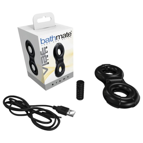 Bathmate - inel penian vibrator reîncărcabil - silicon negru