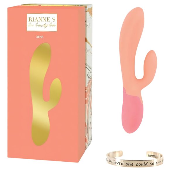 Rianne Essential Xena - vibrator cu încălzire, reîncărcabil (piersică-coral)