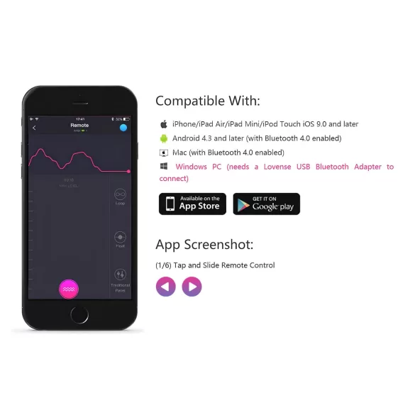Lovense Lush 2 - ou vibrator purtabil controlat prin aplicație (roz)