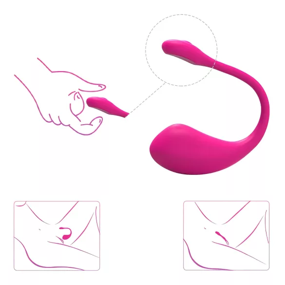 Lovense Lush 2 - ou vibrator purtabil controlat prin aplicație (roz)