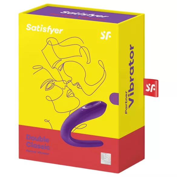 Satisfyer Double Classic - vibrator dublu rezistent la apă, reîncărcabil (mov)