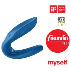   Satisfyer Double Whale - Vibrator dublu cu 2 motoare pentru cupluri (albastru)