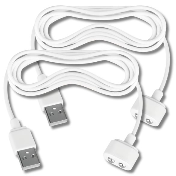 Satisfyer - cablu încărcare USB magnetic - 2 buc (alb)