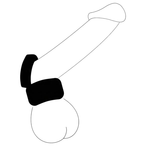 SilaSkin - inel pentru penis și testicule - extensie - silicon negru