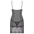 Obsessive - babydoll din dantelă cu tanga - negru