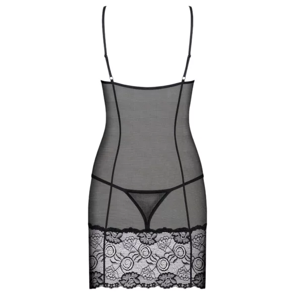 Obsessive - babydoll din dantelă cu tanga - negru - L/XL