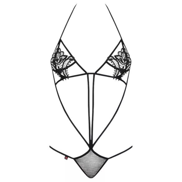 Obsessive - body sexy cu bretele, model lalea - negru S/M