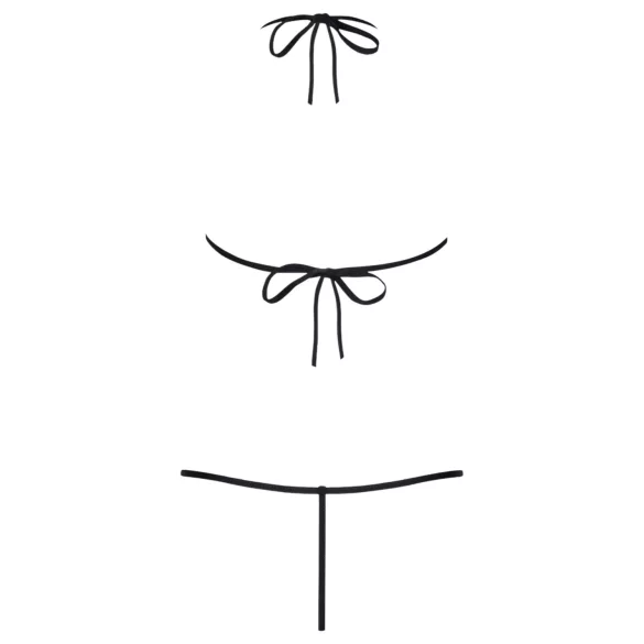 Obsessive - body sexy cu bretele, model lalea - negru S/M