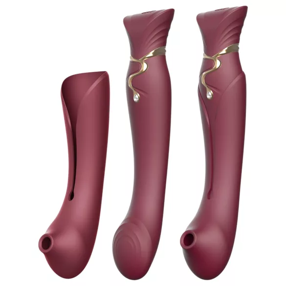 ZALO Queen - vibrator pentru punctul G și clitoris cu unde de aer - roșu