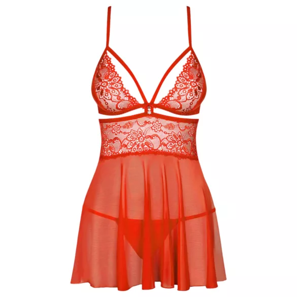 Obsessive - babydoll sexy din dantelă cu tanga - roșu