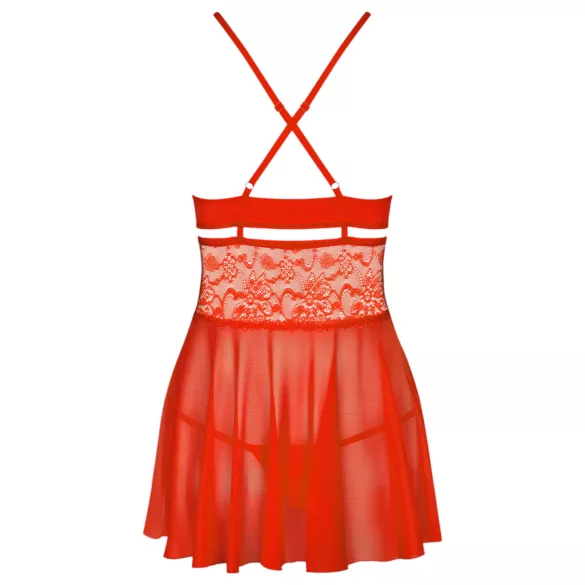 Obsessive - babydoll sexy din dantelă cu tanga - roșu