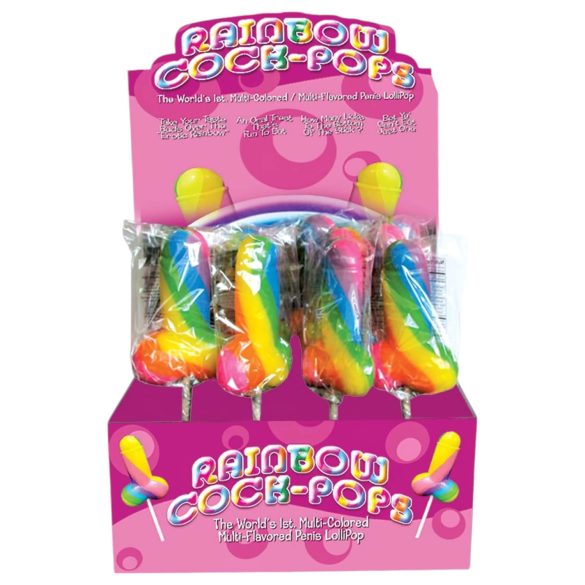 Rainbow Cock Pop - acadea în formă de penis - aromă fructe - 85g