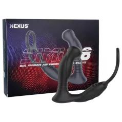   Nexus Simul8 - inel pentru penis cu dildo anal vibrator - silicon negru