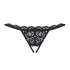 Obsessive - tanga deschisă cu fundiță mică - dantelă neagră - L/XL