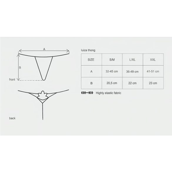 Obsessive - tanga sexy cu model lalea - alb - L/XL