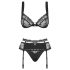 Obsessive Heartina - set lenjerie (negru) - L/XL
