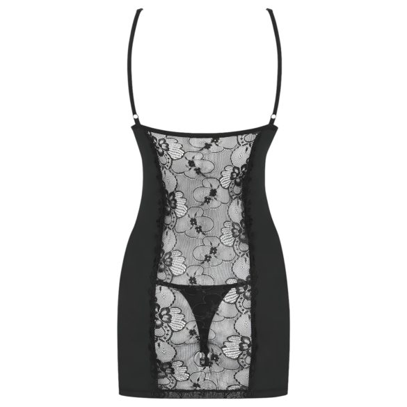 Obsessive - babydoll și tanga - dantelă neagră - L/XL