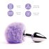 FEELZTOYS - Plug anal din metal cu coadă de iepuraș (argintiu-lila)