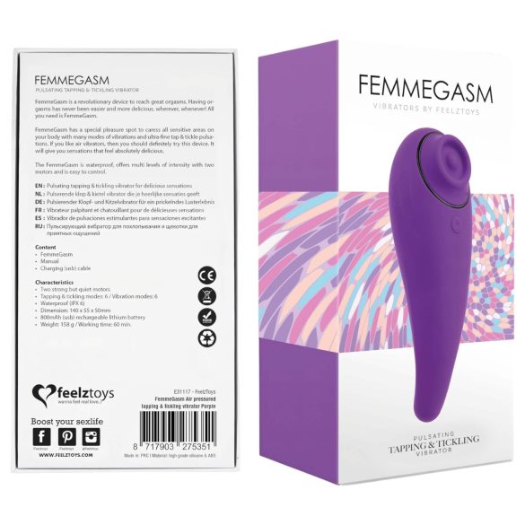 FEELZTOYS Femmegasm - Vibrator clitoridian 2în1 cu acumulator (mov)
