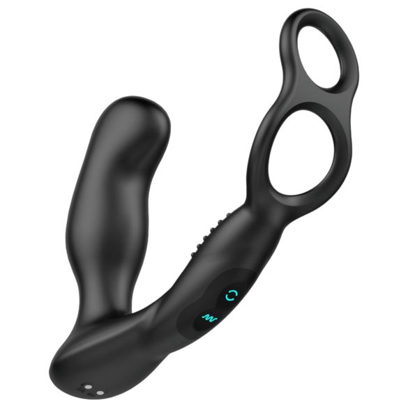 Nexus Revo - vibrator prostată rotativ cu inel - silicon negru