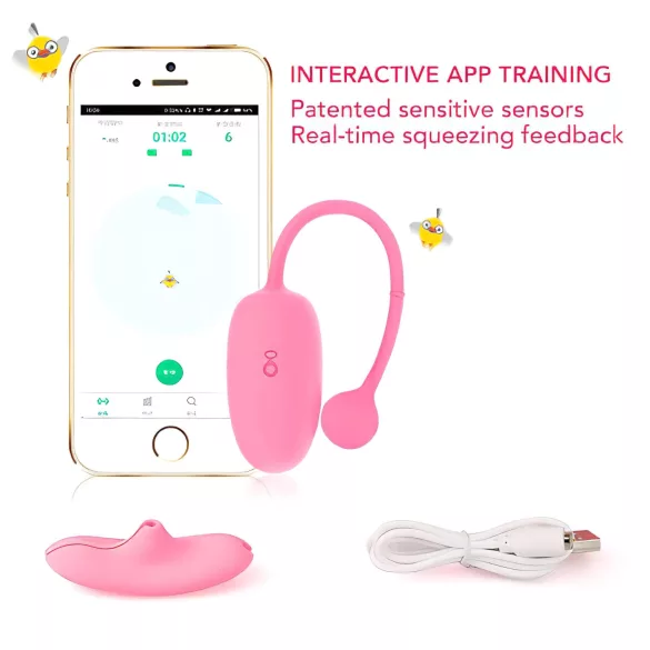 Magic Motion - Bile vaginale cu vibrații - exerciții Kegel - silicon roz
