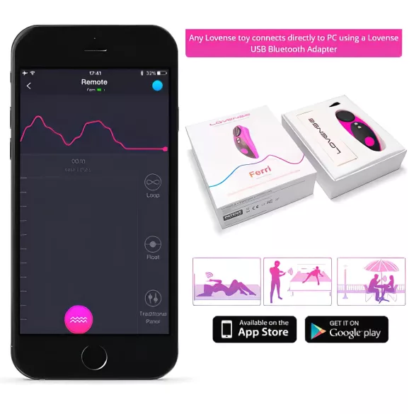 Lovense Ferri - vibrator clitoridian controlat prin aplicație (negru-roz)