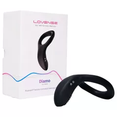   Lovense Diamo - inel pentru penis cu vibrații controlate prin aplicație, pentru bărbați (negru)