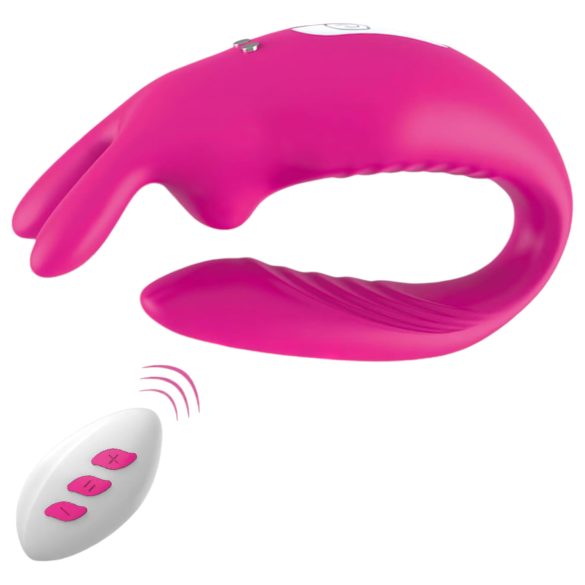 Aixiasia Hera - vibrator de cuplu, reîncărcabil și radio-controlat (roz)