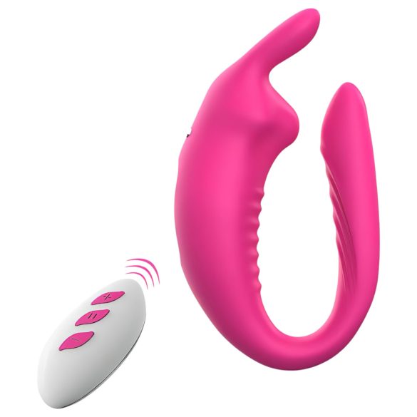 Aixiasia Hera - vibrator de cuplu, reîncărcabil și radio-controlat (roz)