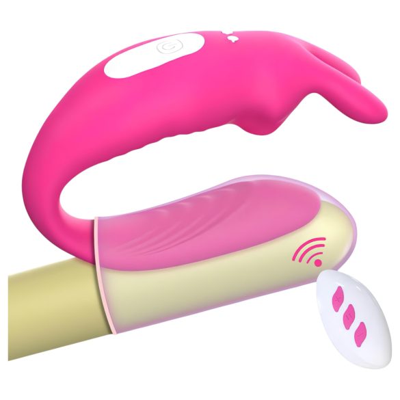Aixiasia Hera - vibrator de cuplu, reîncărcabil și radio-controlat (roz)