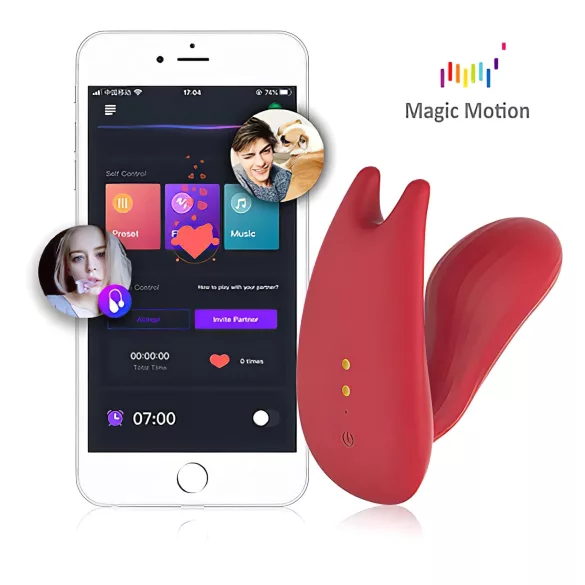 Magic Motion Umi - Vibrator intern controlat prin aplicație (roșu)