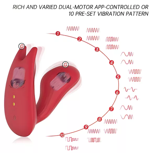 Magic Motion Umi - Vibrator intern controlat prin aplicație (roșu)