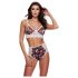 Baci - set sutien dantelat cu imprimeu floral, talie înaltă - M/L