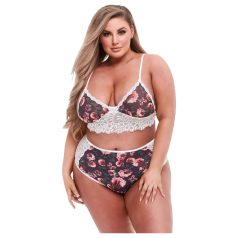Baci Plus Size - set sutien floral din dantelă