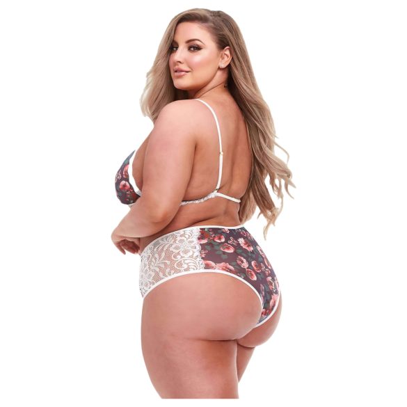 Baci - Set lenjerie mărime mare - dantelă florală - plus size