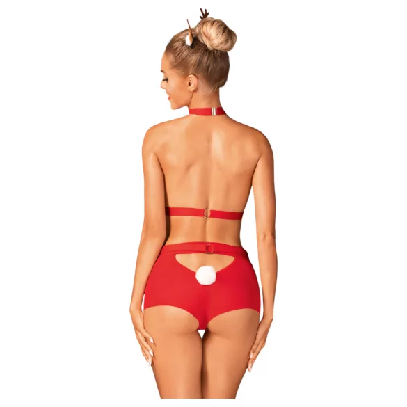 Costum de Crăciuniță Obsessive Ms Reindy (2 piese) - roșu - M/L