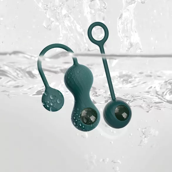 Magic Motion Crystal Duo - Bile geisha cu vibrații controlate prin aplicație (verde)