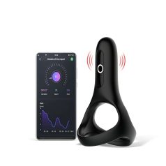   Magic Motion Rise - inel pentru penis cu vibrații - smart, reîncărcabil, negru